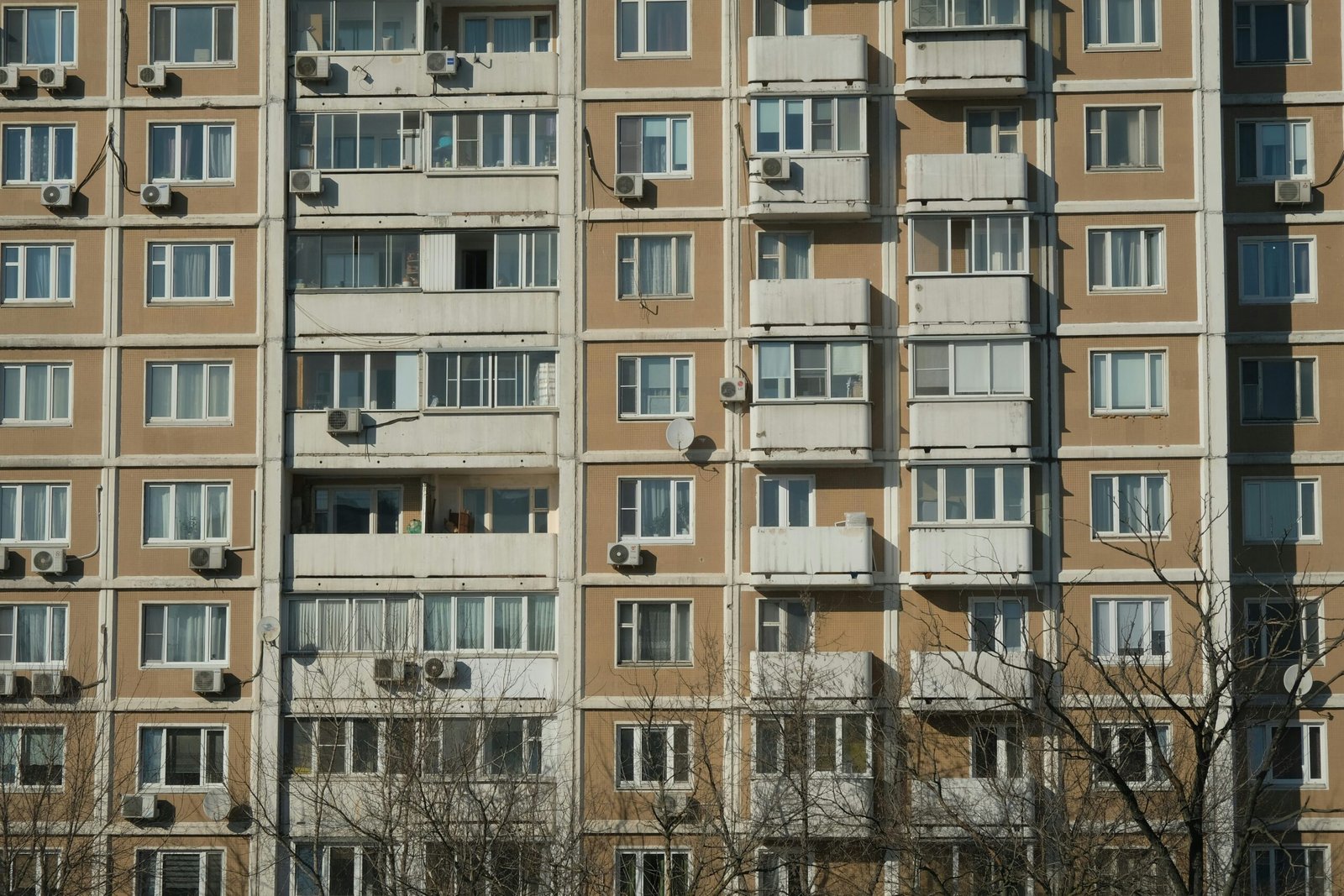 a very tall building with lots of windows